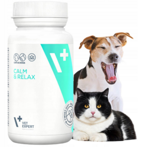 zestawy witamin dla psa i kota kapsułki calm relax vet expert 30szt