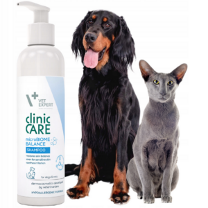 szampon dermokosmetyczny pies i kot vet expert clinic care microbiome 250ml