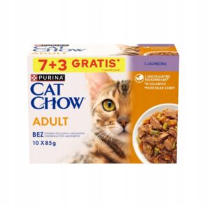 cat chow karma mokra jagnięcina zieloną fasolką 85g 10 szt. (7+3)