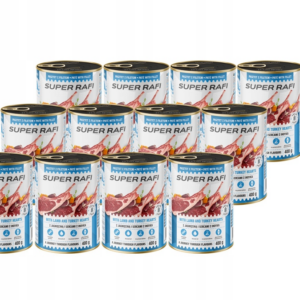 super rafi mokra karma dla psa z jagnięciną i sercami indyka zestaw 12x400g