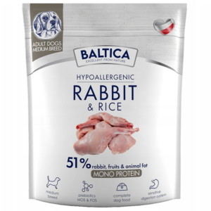 baltica adult rabbit & rice karma sucha królik z ryżem średnie rasy 1kg m