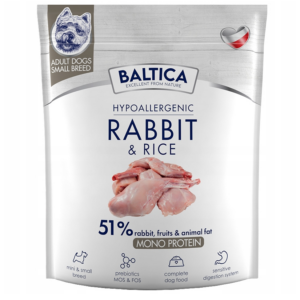 karma sucha baltica hipoalerg królik i ryż 1 kg dla małych ras adult xs/s